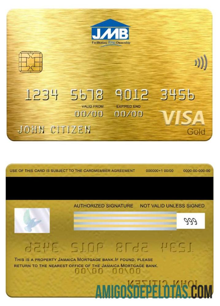 Jamaica Mortgage Bank Visa Gold Card example